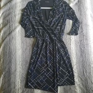 Black and blue mini dress.